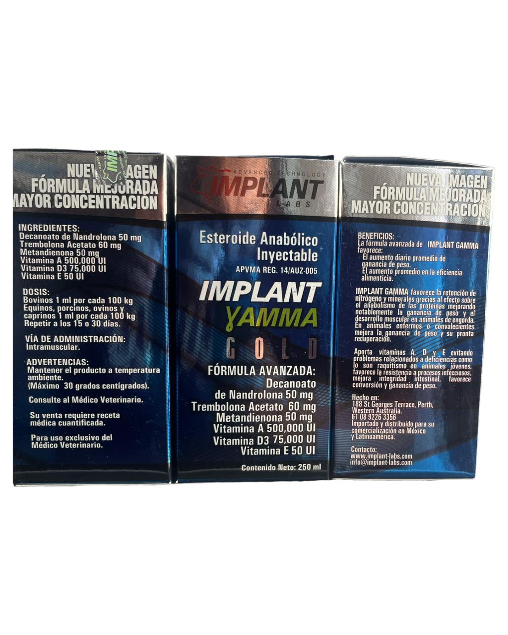 Implant Gamma Gold 250mL - Insumos Agropecuarios Hdez Leal