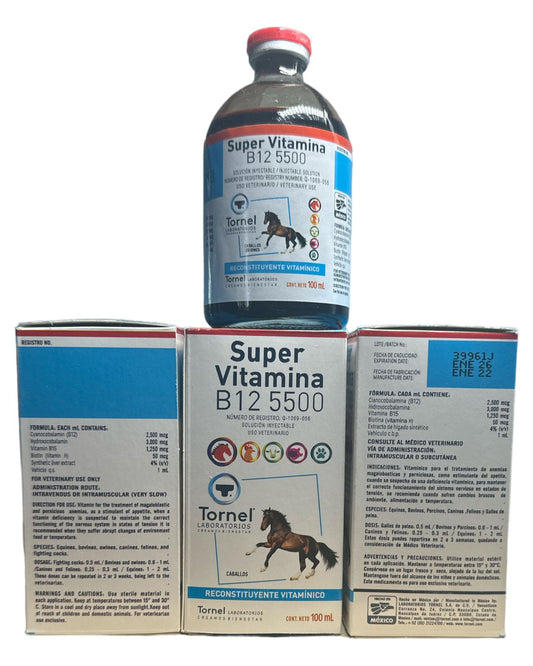 Super Vitamina B12 5500 Equino - Insumos Agropecuarios Hdez Leal